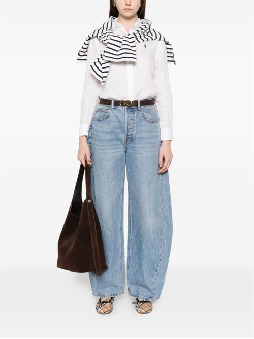 Camicia donna Polo Ralph Lauren in lino bianco POLO RALPH LAUREN | 211970730518